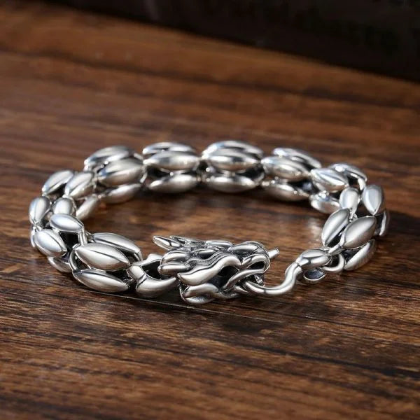 Sterling Silver Bloody Mary Dragon Head Braided Bracelet Main image