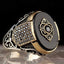 Black Onyx Multi Stones Silver Popular Mens Ring