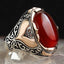 Carnelian Agate Aqeeq Silver Elegant Mens Ring