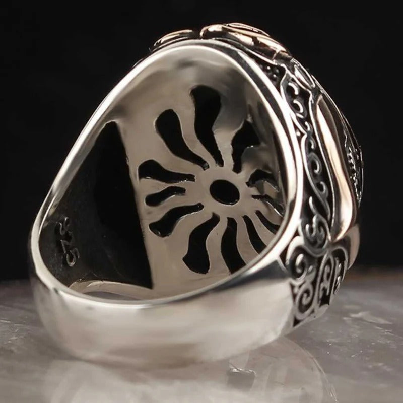 Carnelian Agate Aqeeq Silver Elegant Mens Ring Secondary image