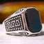 Classic Silver Black Onyx Stone Mens Ring