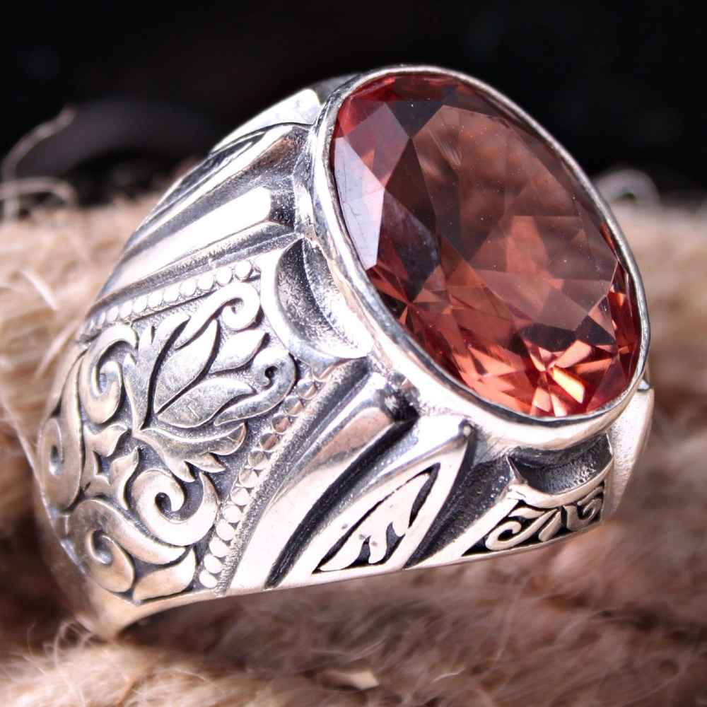 Color Changing SilverOriginal Alexandrite Stone Mens Ring Main image