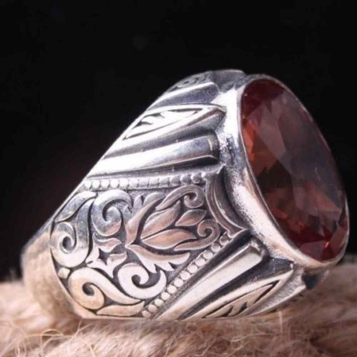 Color Changing SilverOriginal Alexandrite Stone Mens Ring Secondary image