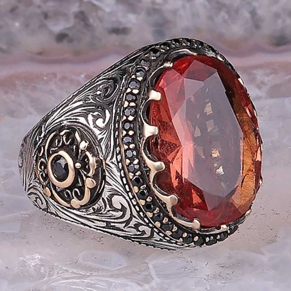 Color Changing Oval Zultanite Stone Silver Mens Ring Main image
