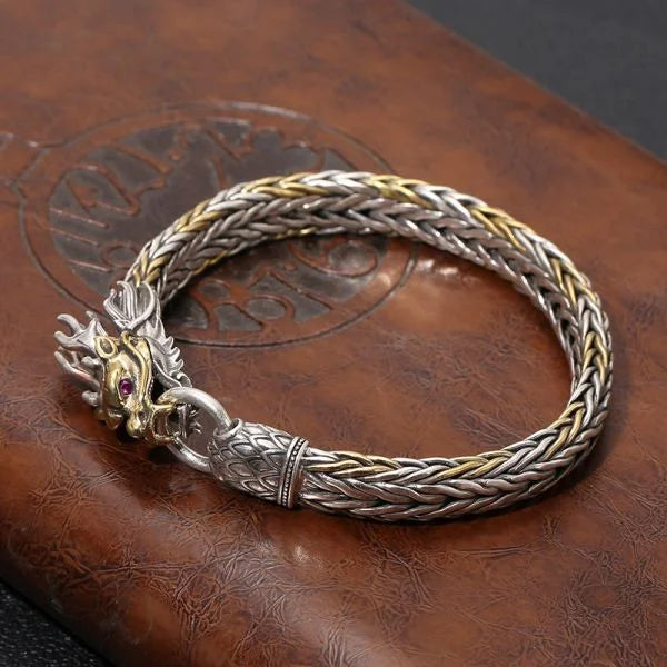 Sterling Silver Bully Woven Dragon Bracelet Main image