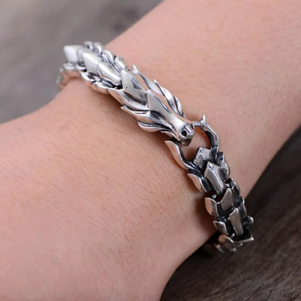 Sterling Silver Dragon Amulet Chain Bracelet Secondary image
