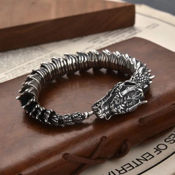 Sterling Silver Heavy Industry Dragon Bone Bracelet Main image