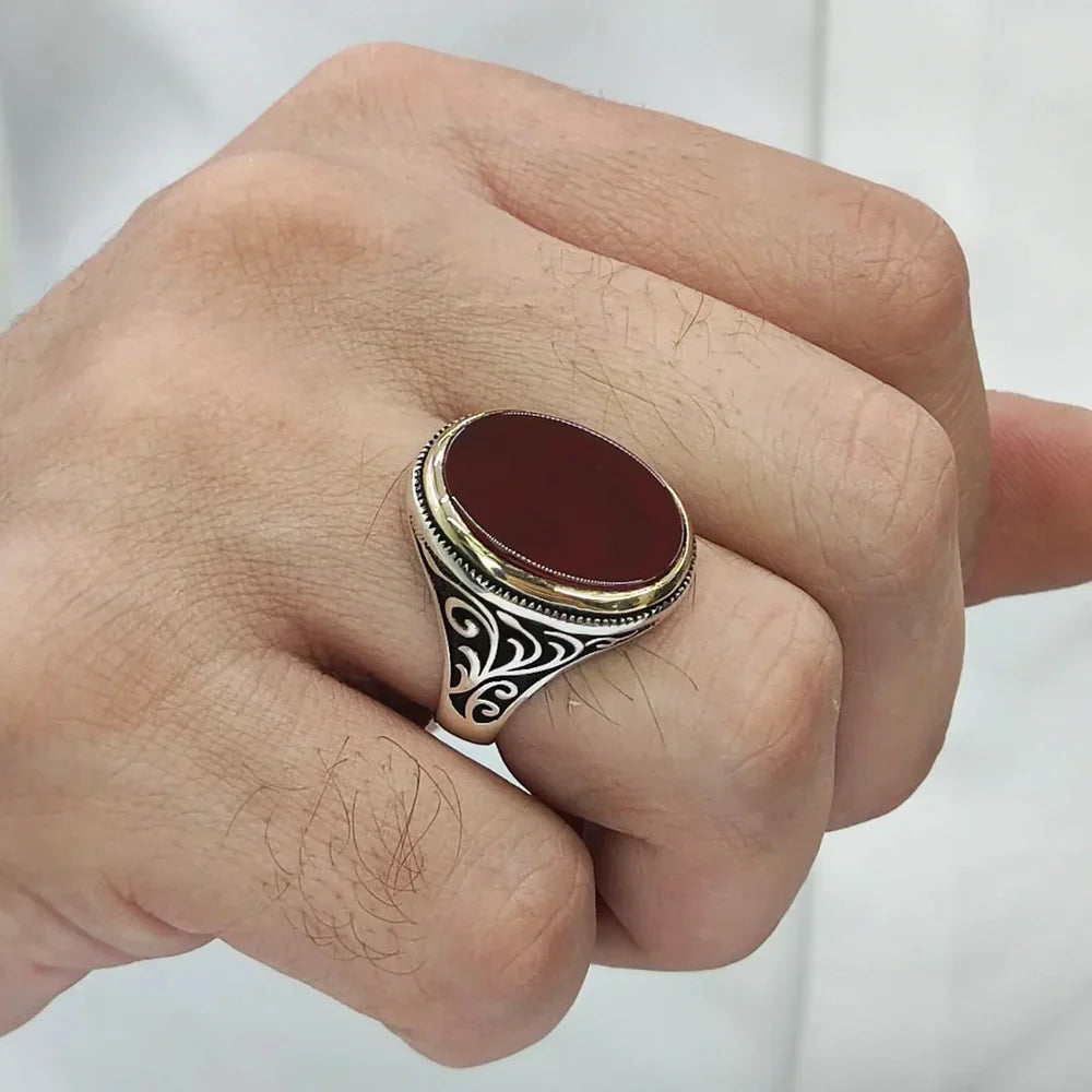 Classic Aqeeq -Silver Ring Main image