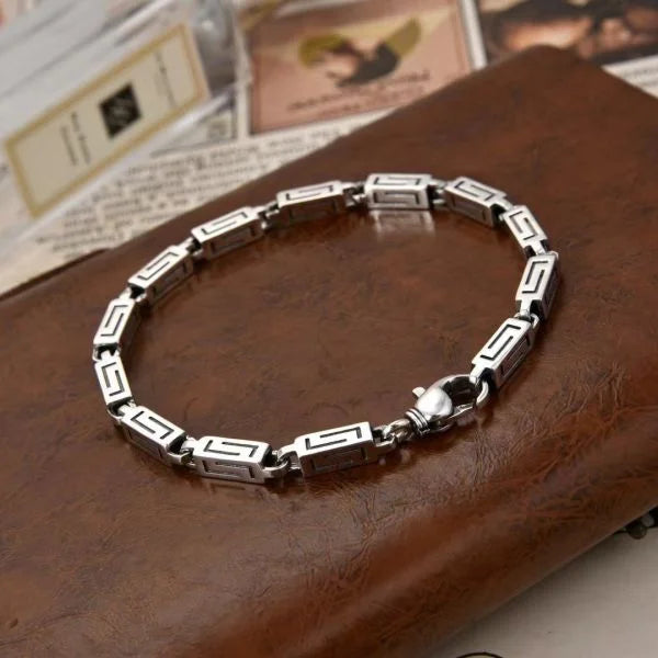 Sterling Silver Quadrilateral Textured Bracelet Main image