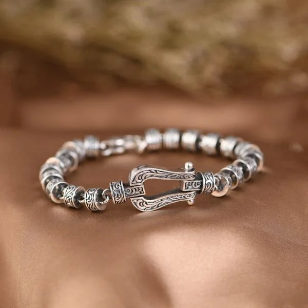 Sterling Silver Vintage Belt Buckle Shaped Bracelet Main image