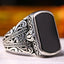 Fresh Silver Black Onyx Stone Mens Ring