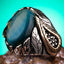 Handmade Silver Natural Blue Tigers Eye Stone Mens Ring