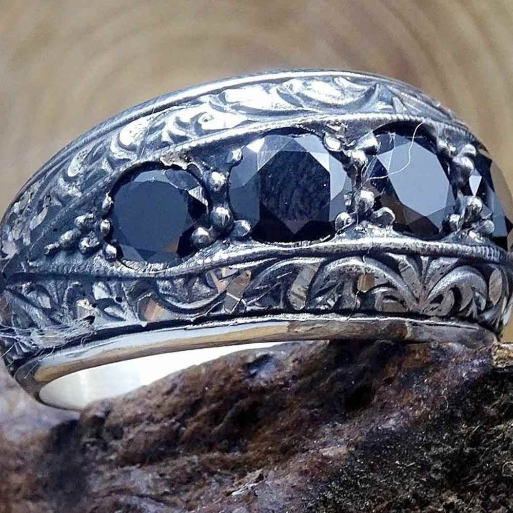 Handmade Silver Ring with Noble and Harsh Onyx Stone Main image