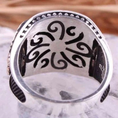 Heavy Scorpion Onyx Stone Silver Black Mens Ring Secondary image