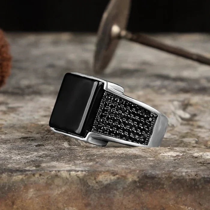 Timeless Black Square Onyx-Silver Main image