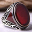 Jewelry Silver Red Agate Aqeeq Mens Ring