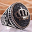 King Eagle Onyx Stone Silver Handmade Black Mens Ring