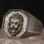 Luxury Lion Head Elegant Silver No Stone Mens Ring