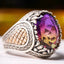 Luxury Tourmaline Stone Silver Mens Ring