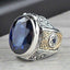 Most Popular Silver Sapphire Stone Mens Ring