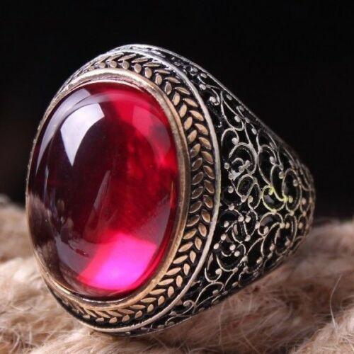 Most Selling Ruby Stone Silver Elegant Mens Ring Main image