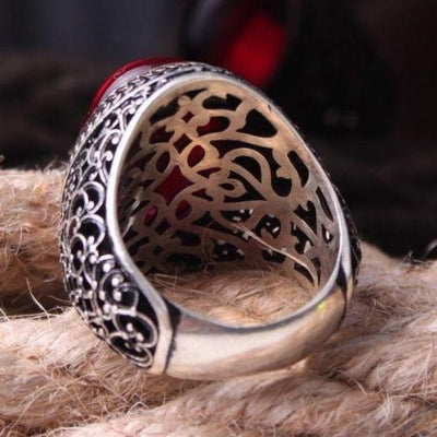 Most Selling Ruby Stone Silver Elegant Mens Ring