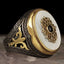 Original Pearl Stone Silver Luxury Mens Ring