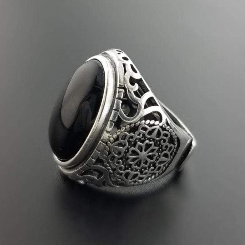 Silver Black Onyx Ring for Men NS3 IS1 IS2 Secondary image
