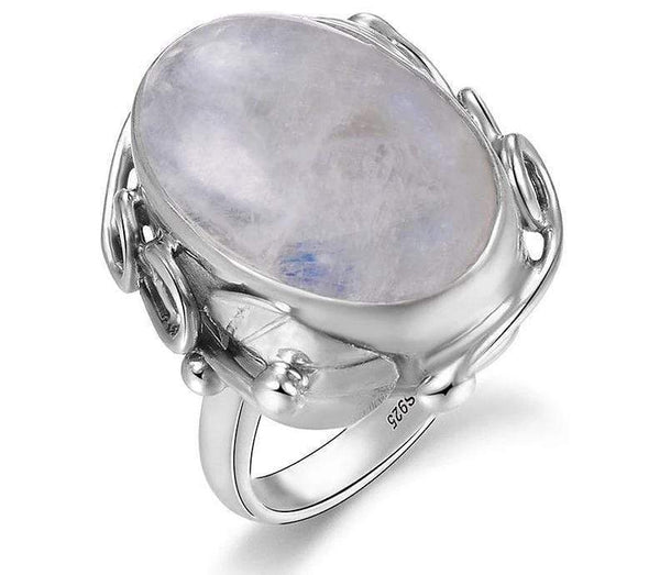 New Vintage Silver Moon Stone Ring IS2 IS1 VAL1 NS3