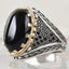 Round Multi Onyx Stone Silver Handmade Mens Ring