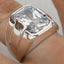 Simple Design Silver Zircon Stone Mens Ring