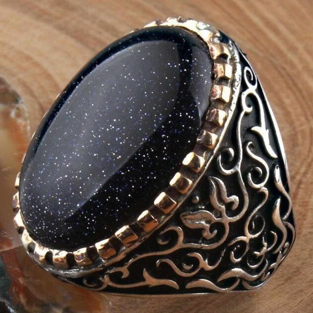 Special Silver Original Agate Stone Mens Ring Main image