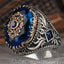 Special Aquamarine Luxury Cut Stone Silver Mens Ring