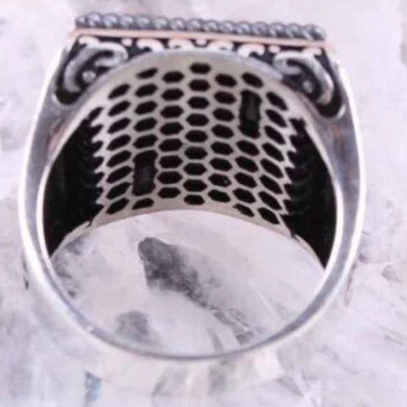 Square Onyx Stone Silver King Desing Mens Ring Secondary image